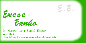 emese banko business card