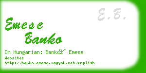 emese banko business card
